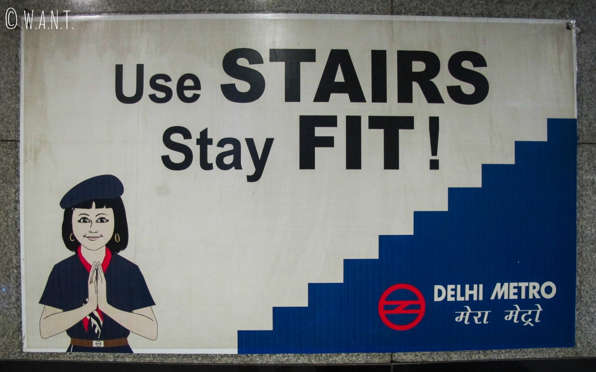 Campagne publicitaire dans le métro de Delhi - restez en forme, utilisez les escaliers !