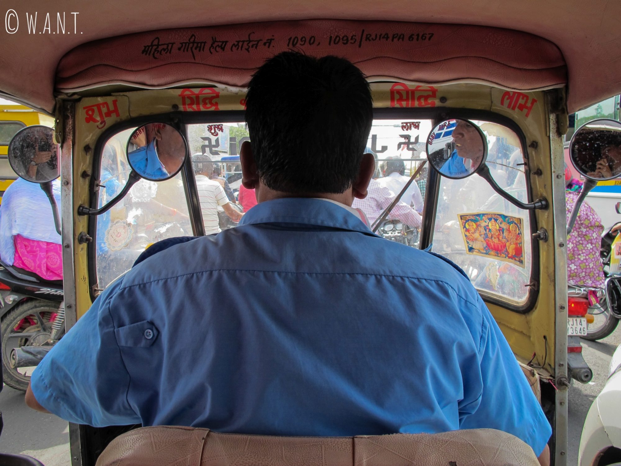 C'est en rickshaw que nous partons en direction du Monkey Temple de Jaipur