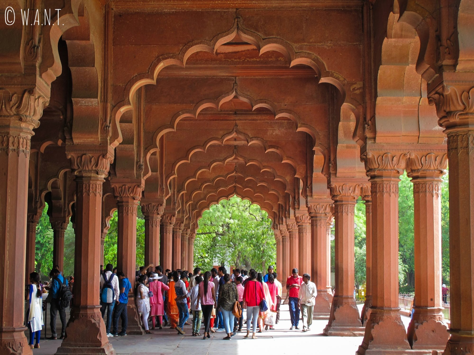 Magnifiques arcades au Fort Rouge de Delhi