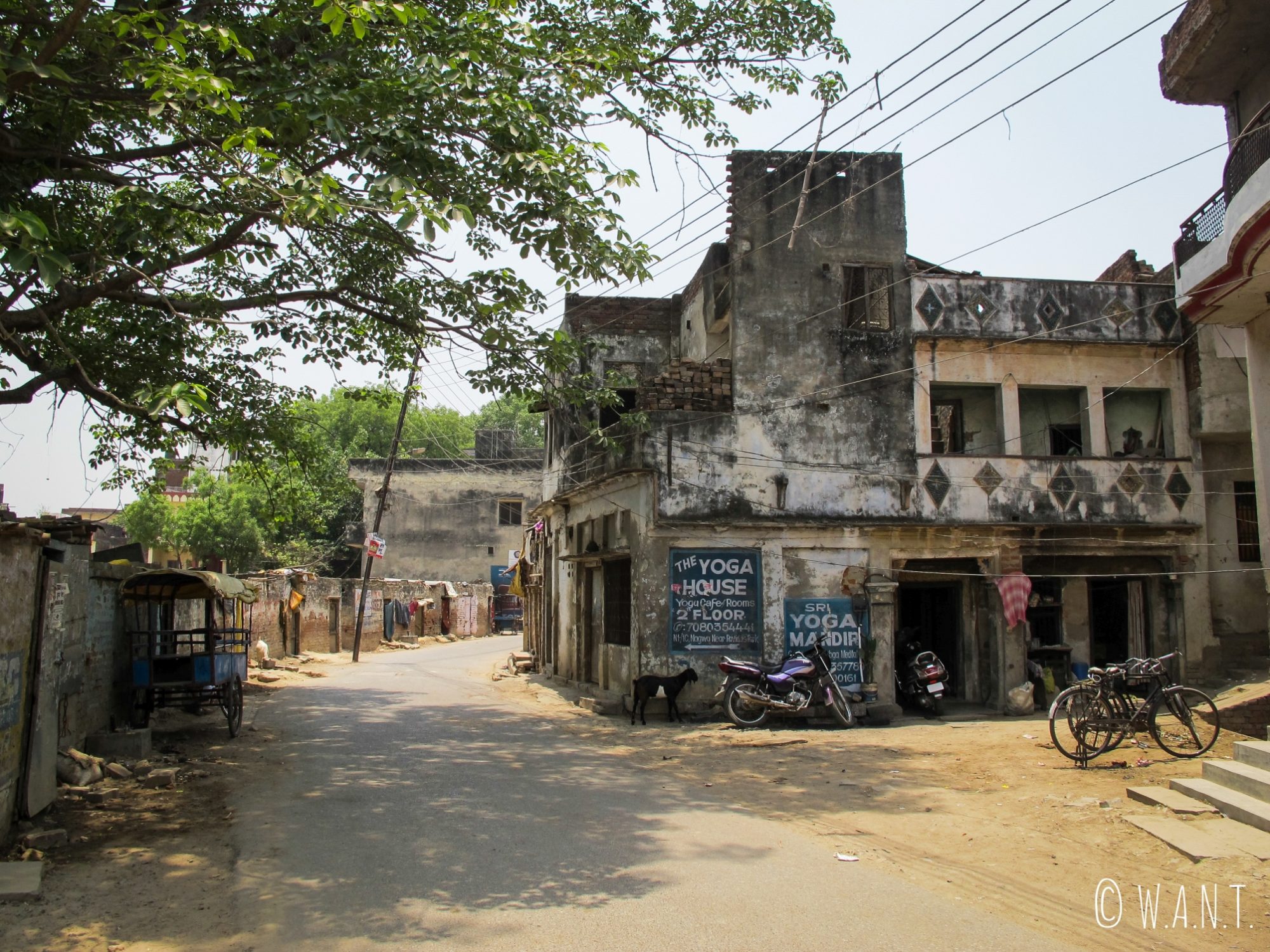 Rue aux abords du Assi ghat situé au sud de Varanasi