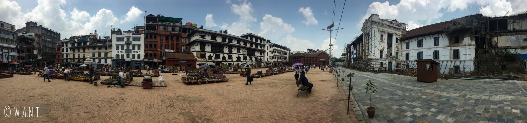 Panorama d'une des places du Durbar Square de Katmandou