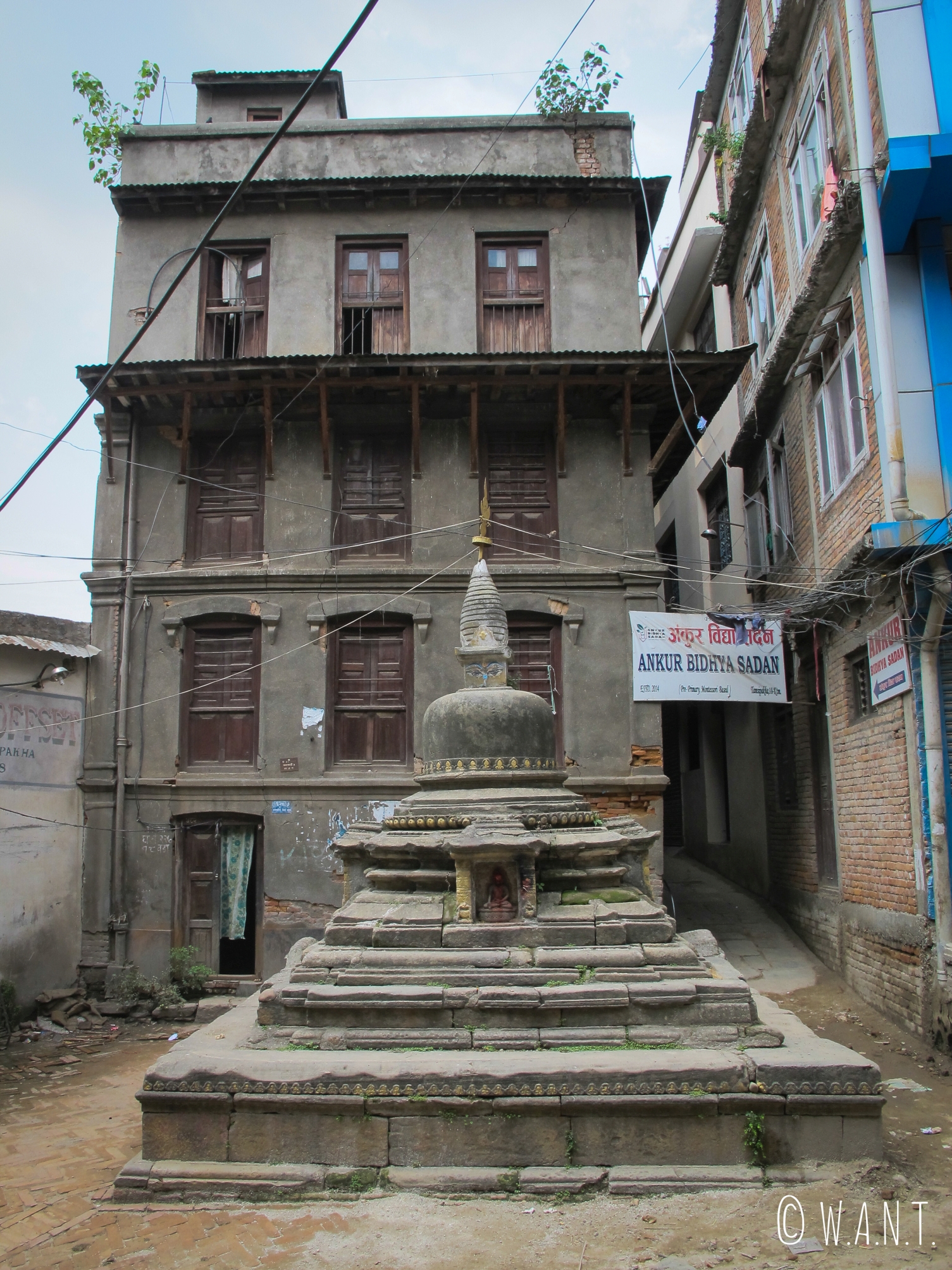 Stupa dans les rues de Katmandou