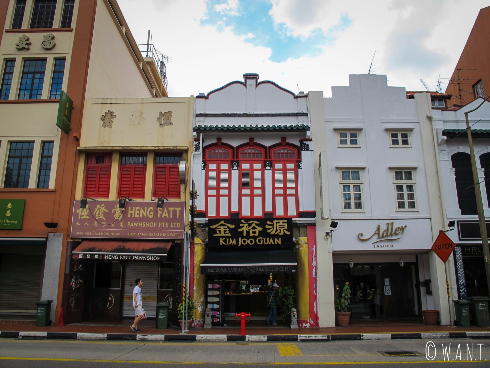 Architecture typique des rues de Chinatown à Singapour