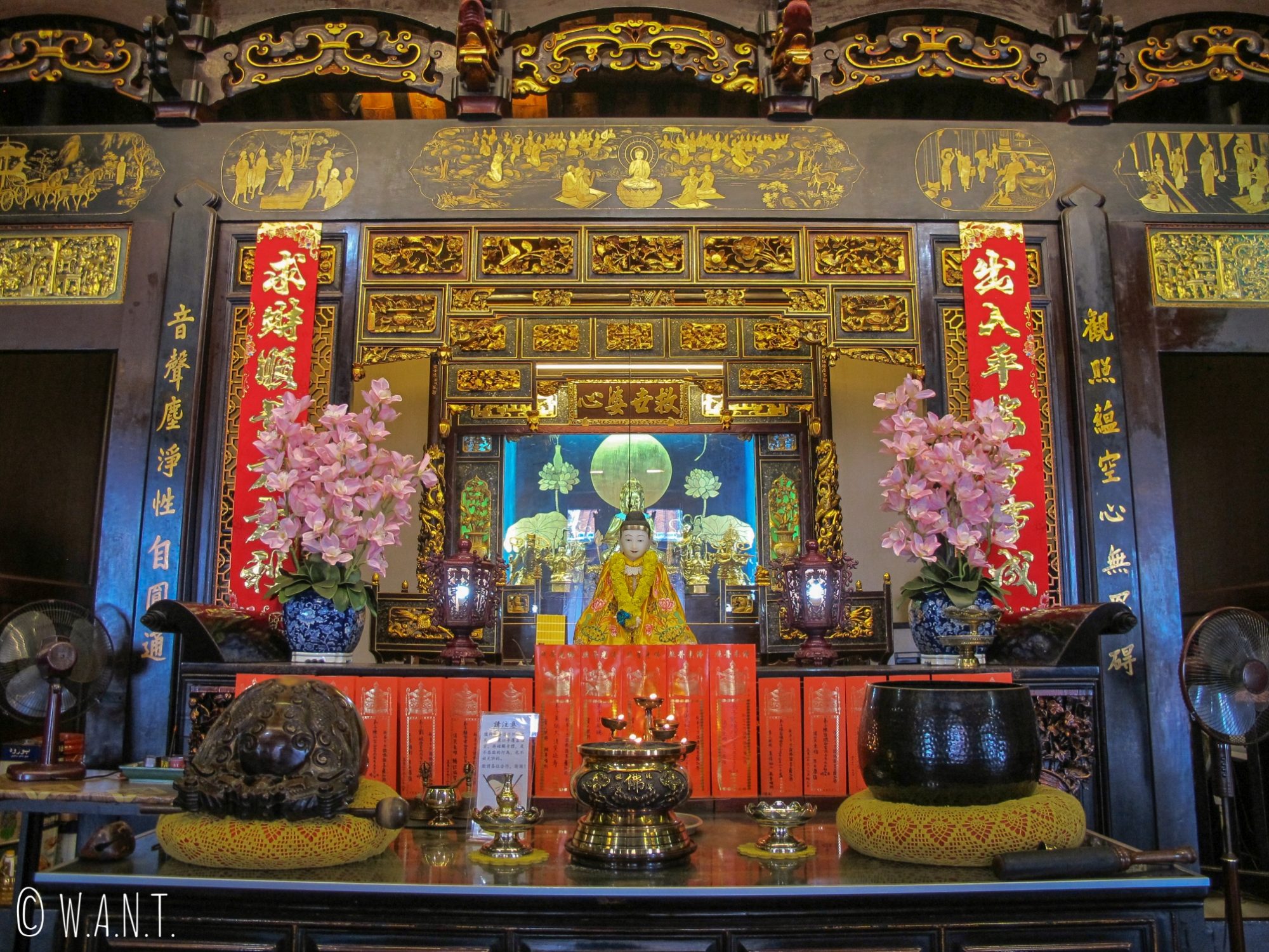 Autel du temple chinois Cheng Hoon Teng de Malacca