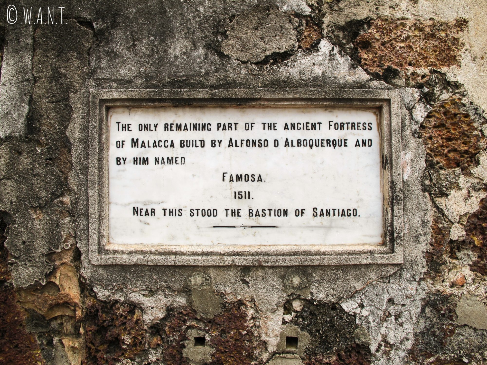 Il ne reste que la Porta de Santiago de la forteresse A'Famosa de Malacca