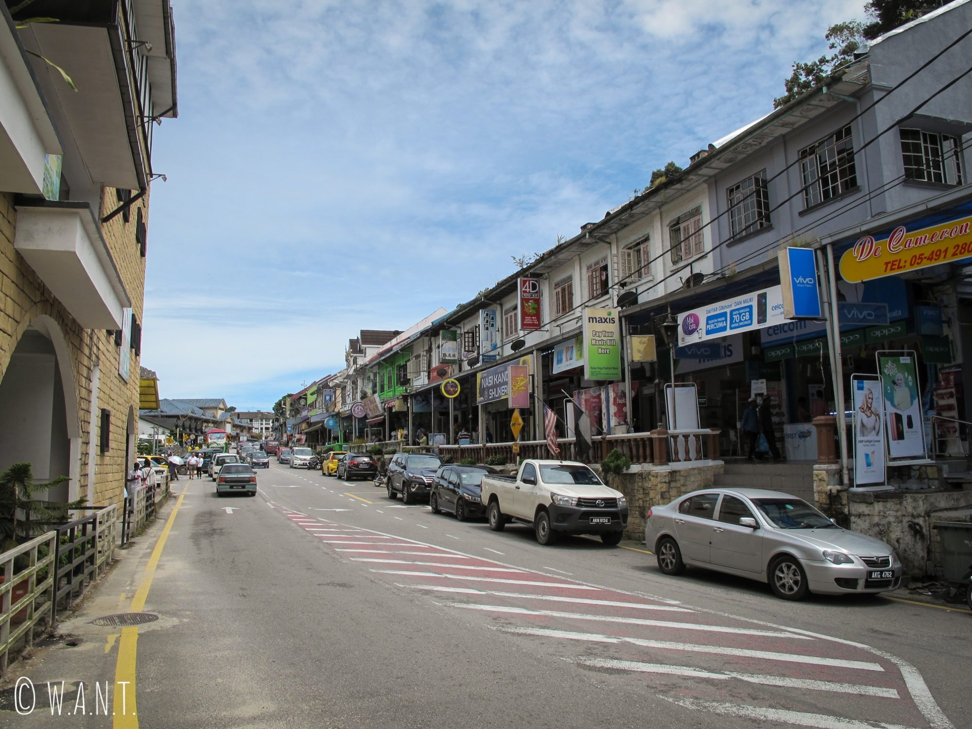 Rue principale de Tanah Rata dans les Cameron Highlands