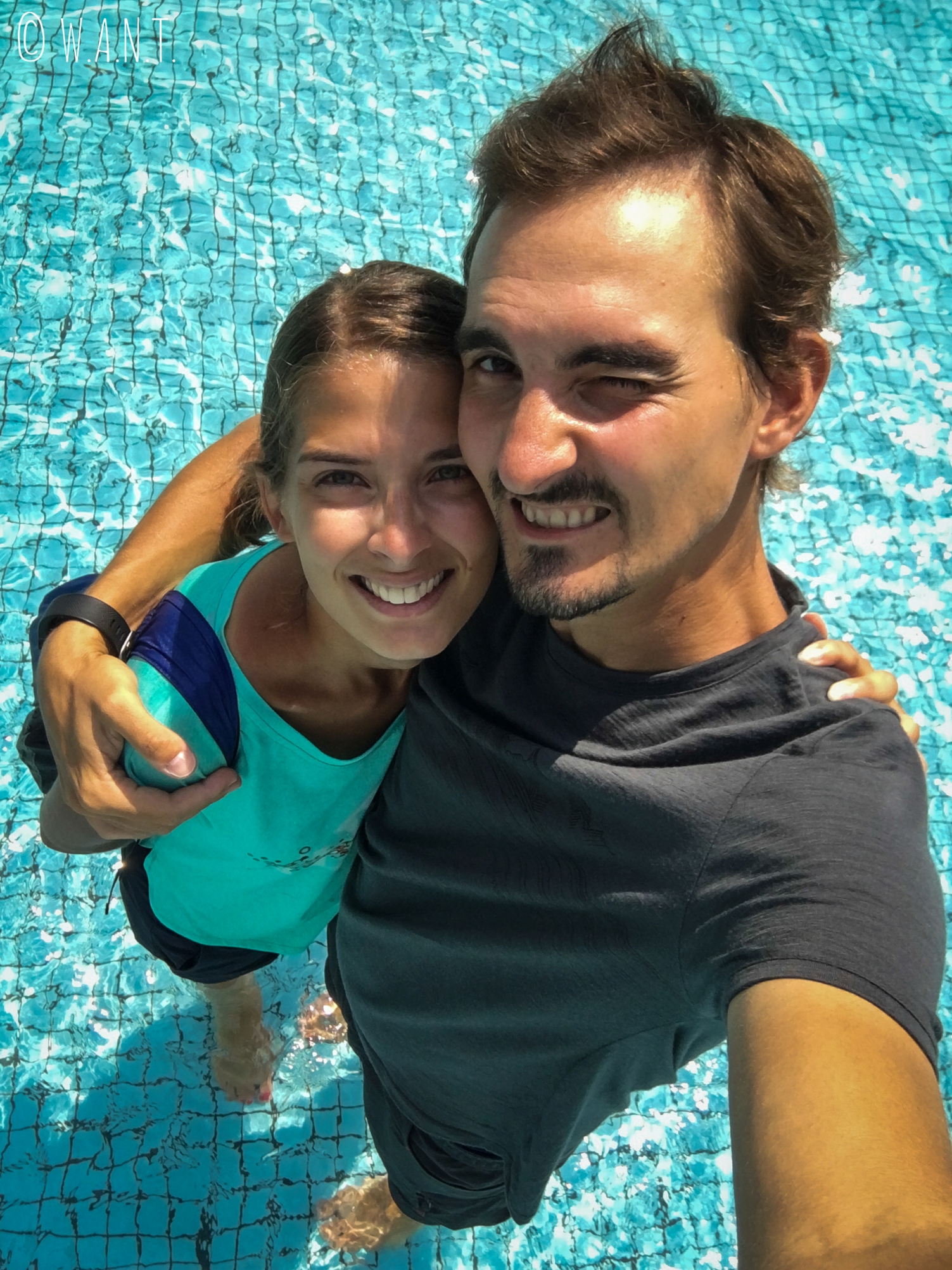 Selfie dans la piscine du KLCC Park de Kuala Lumpur