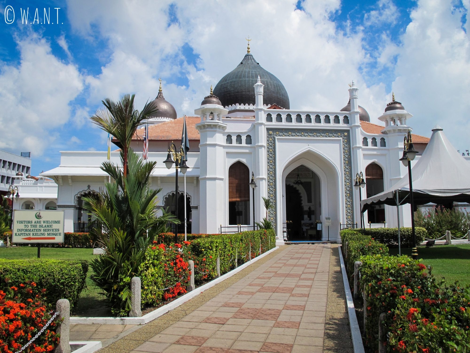 Vue sur la mosquée Kapitan Keling de Georgetown à Penang