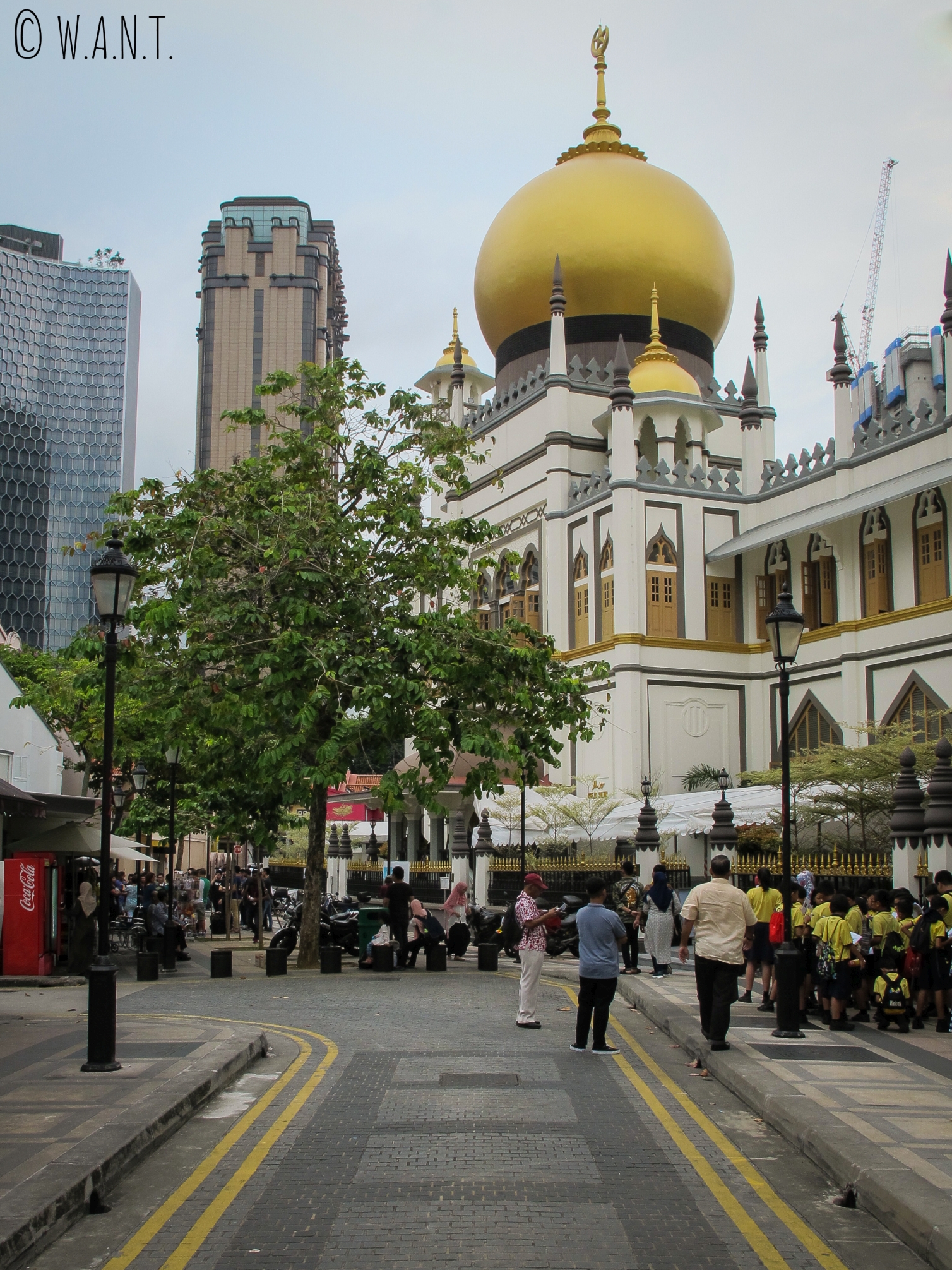 Vue sur la mosquée Masjid Sultan de Singapour