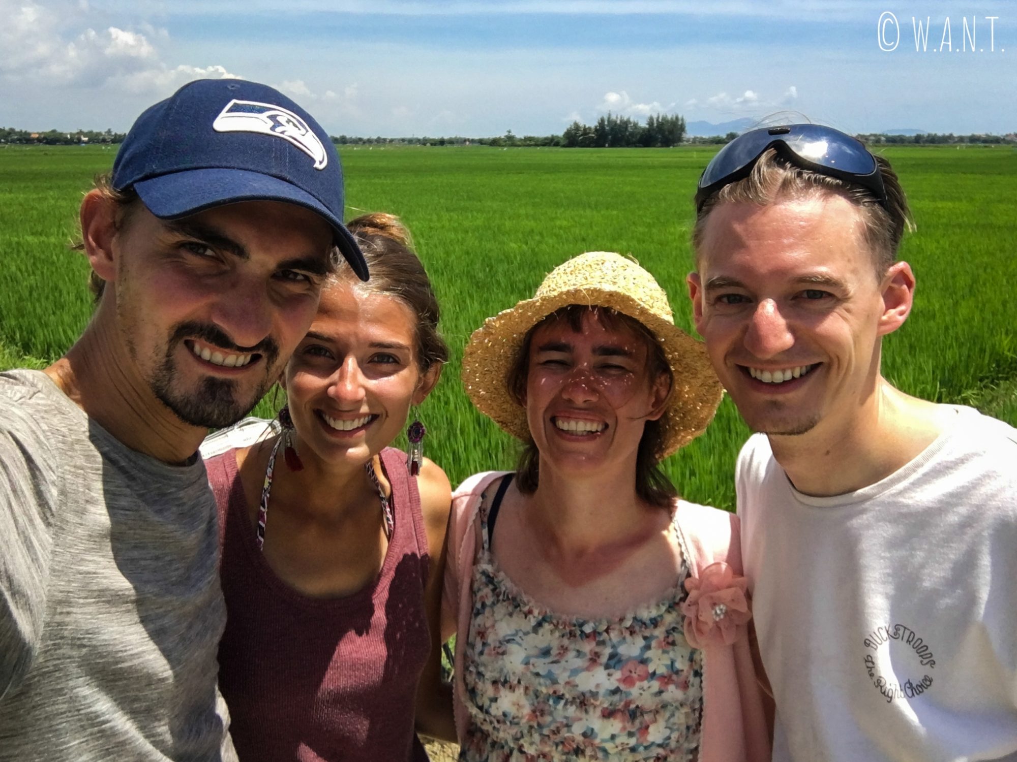 Selfie devant les rizières de Hoi An