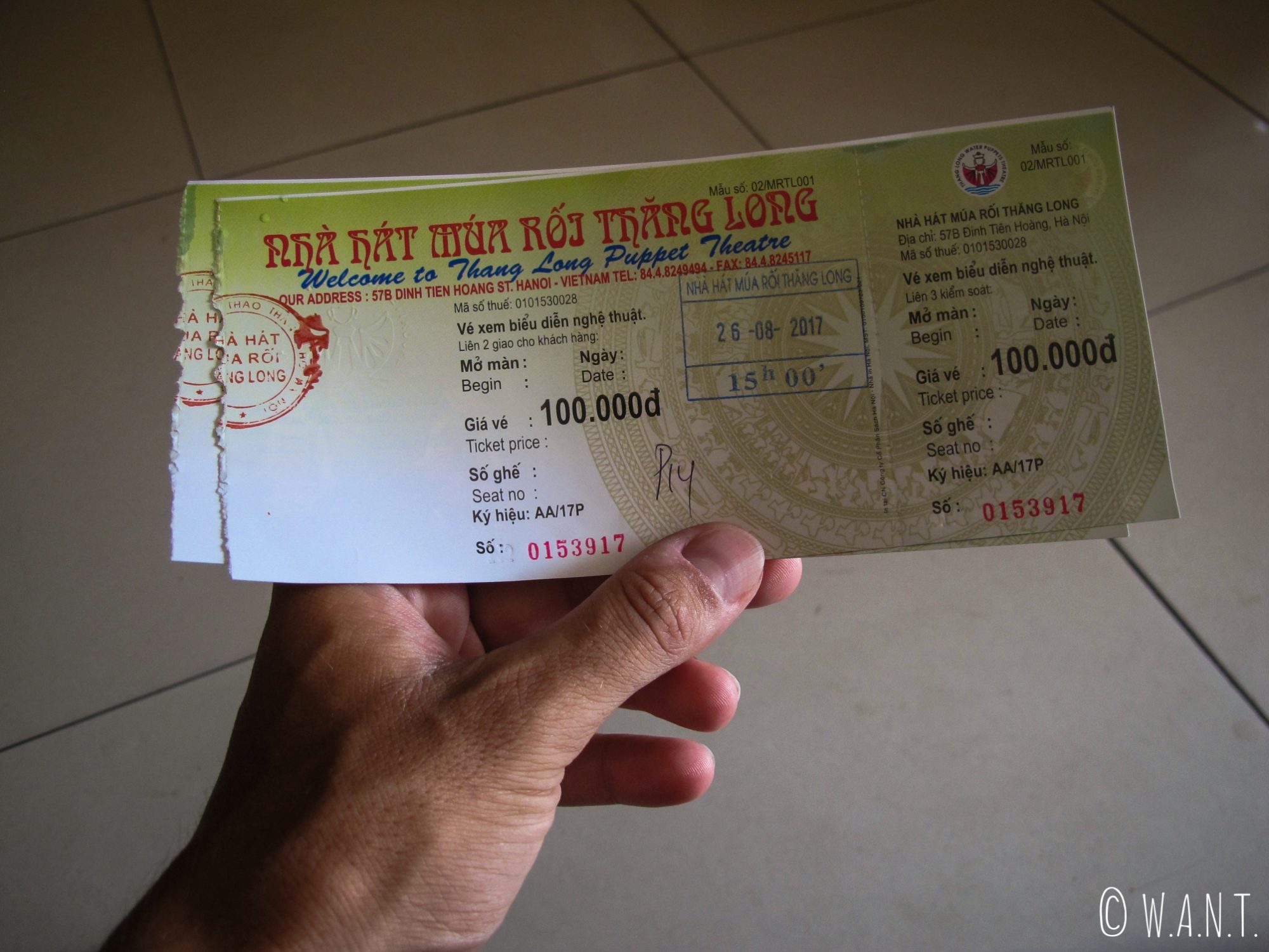 Ticket pour le spectacle Water Puppet du théâtre Thang Long à Hanoï