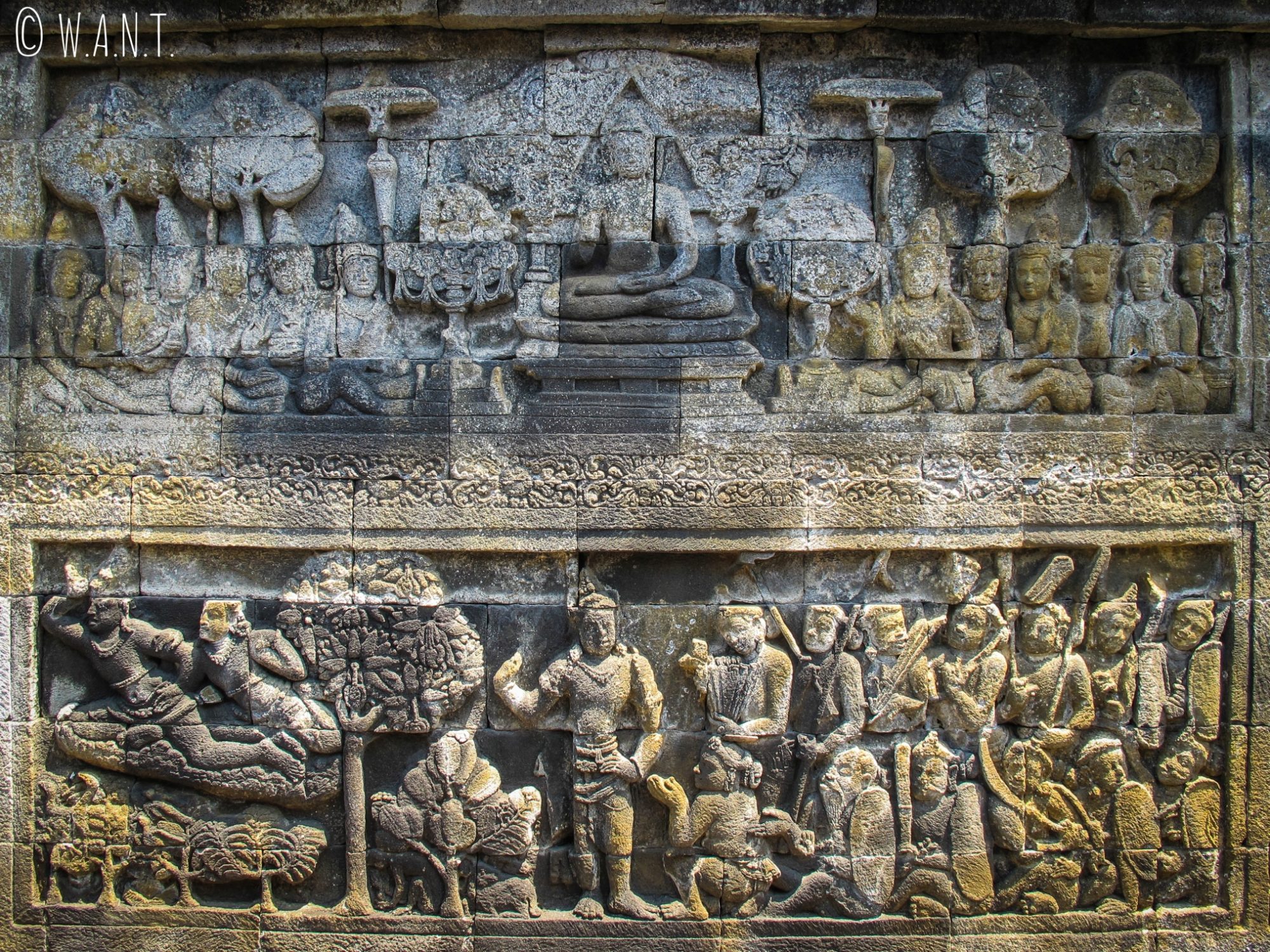 Bas-relief du temple de Borobudur