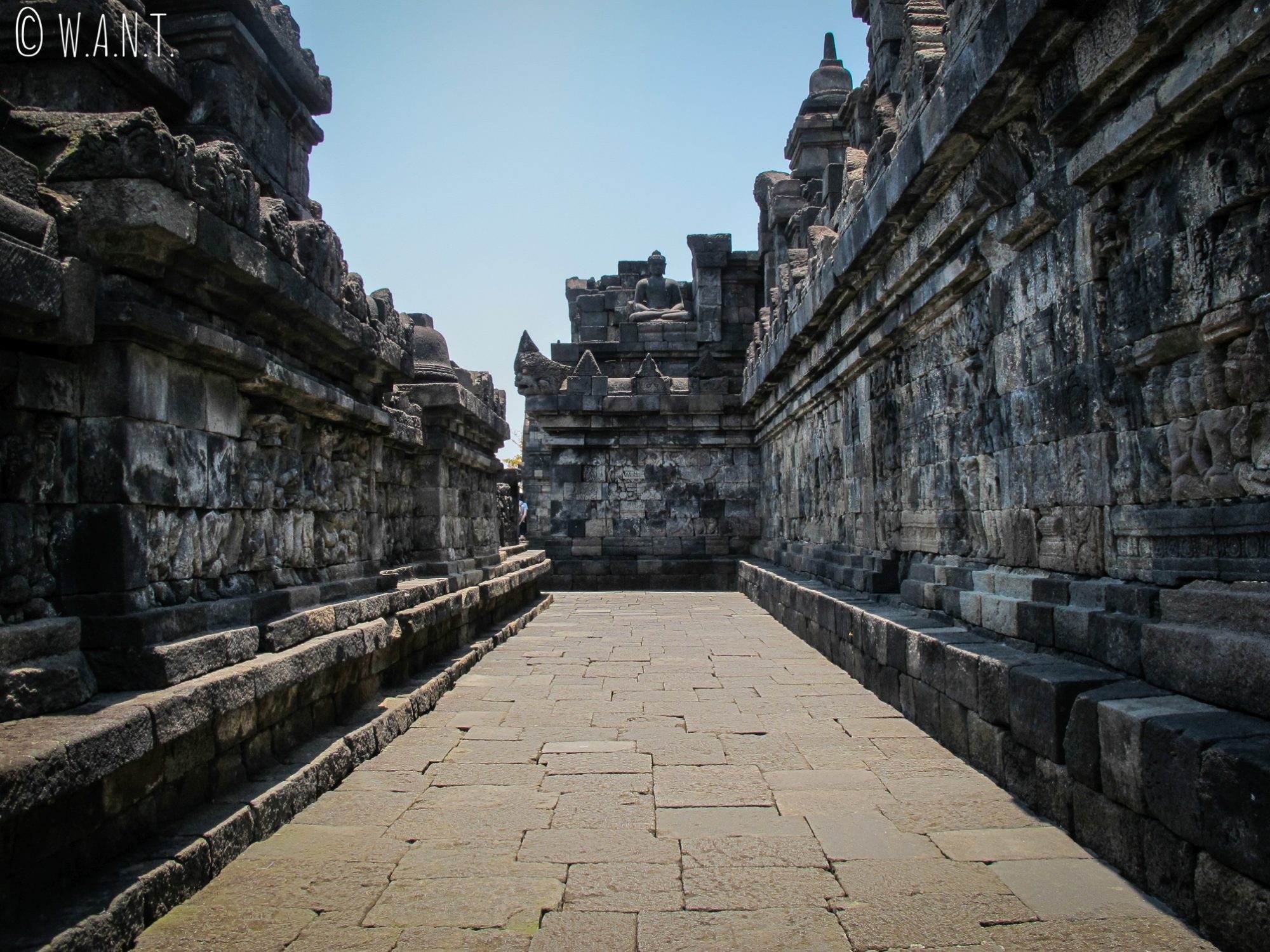 Coursive d'une terrasse du temple de Borobudur