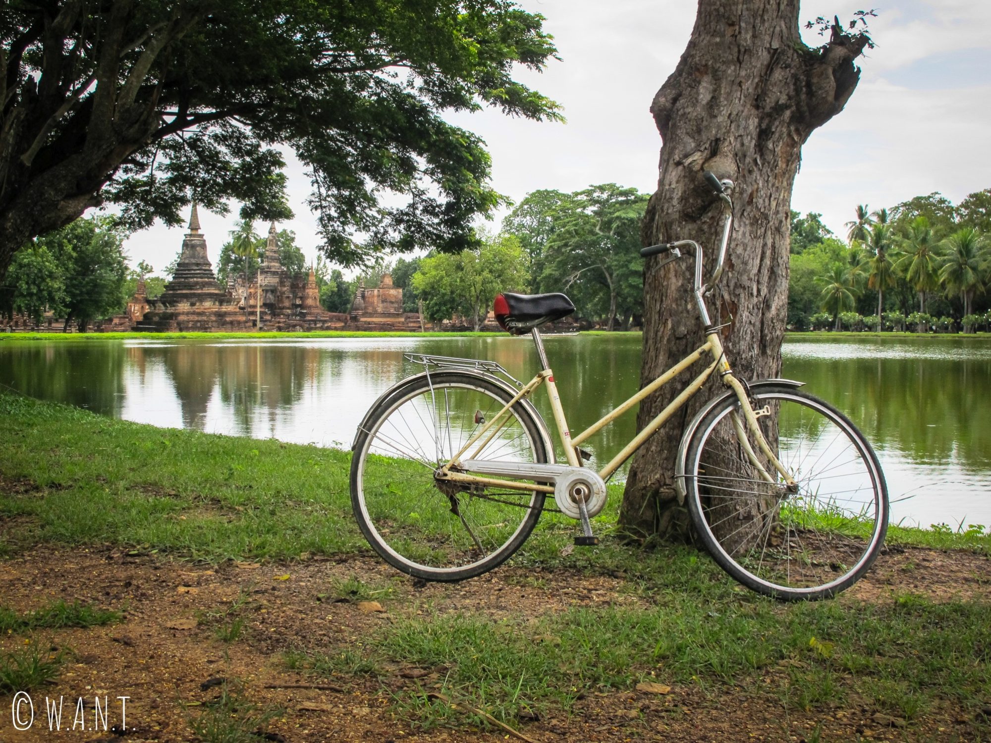 Nous avons arpenté le parc historique de Sukhothai en vélo