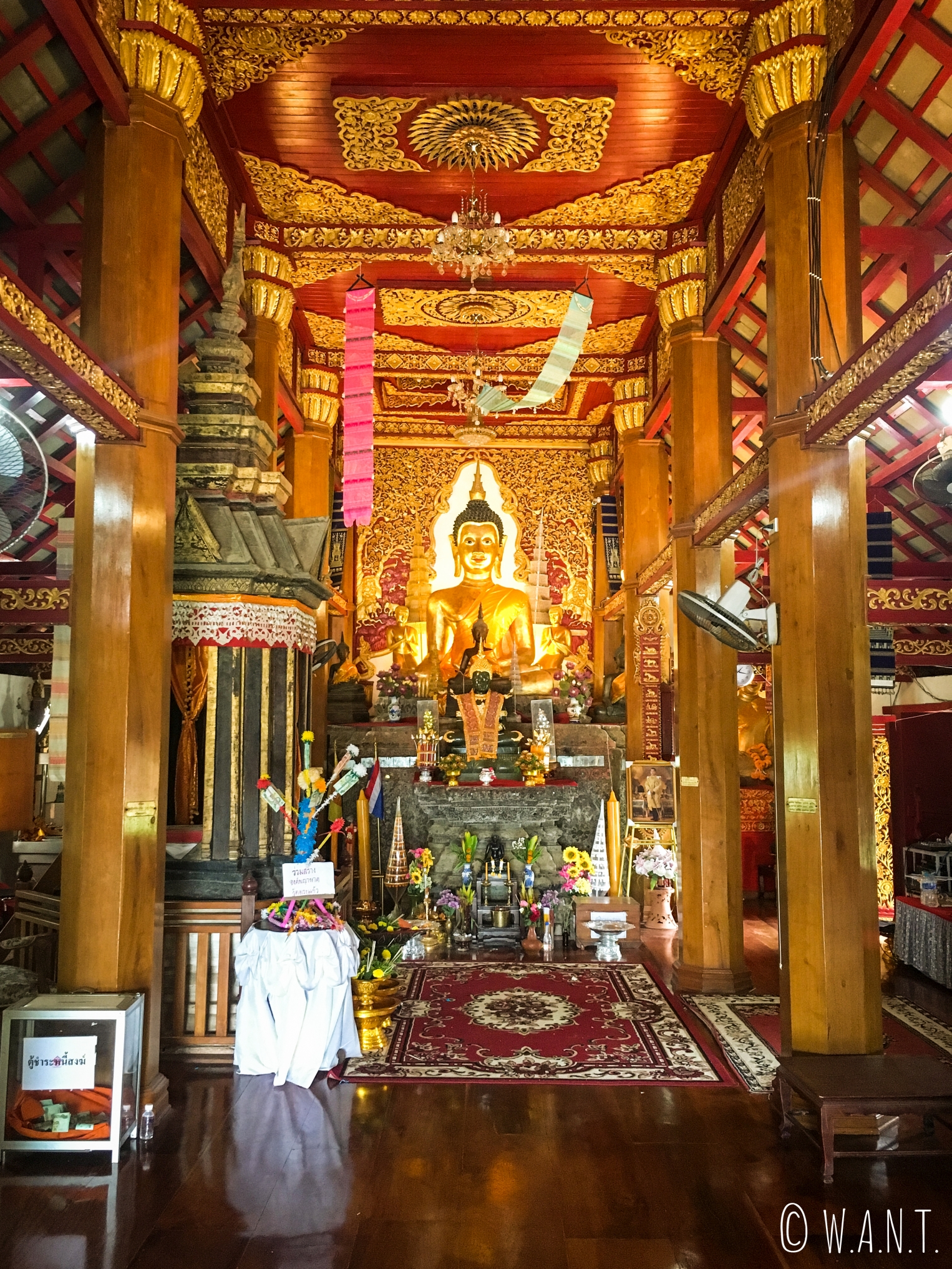 Représentation de Bouddha à l'intérieur du Wat Phra Kaew de Chiang Khong