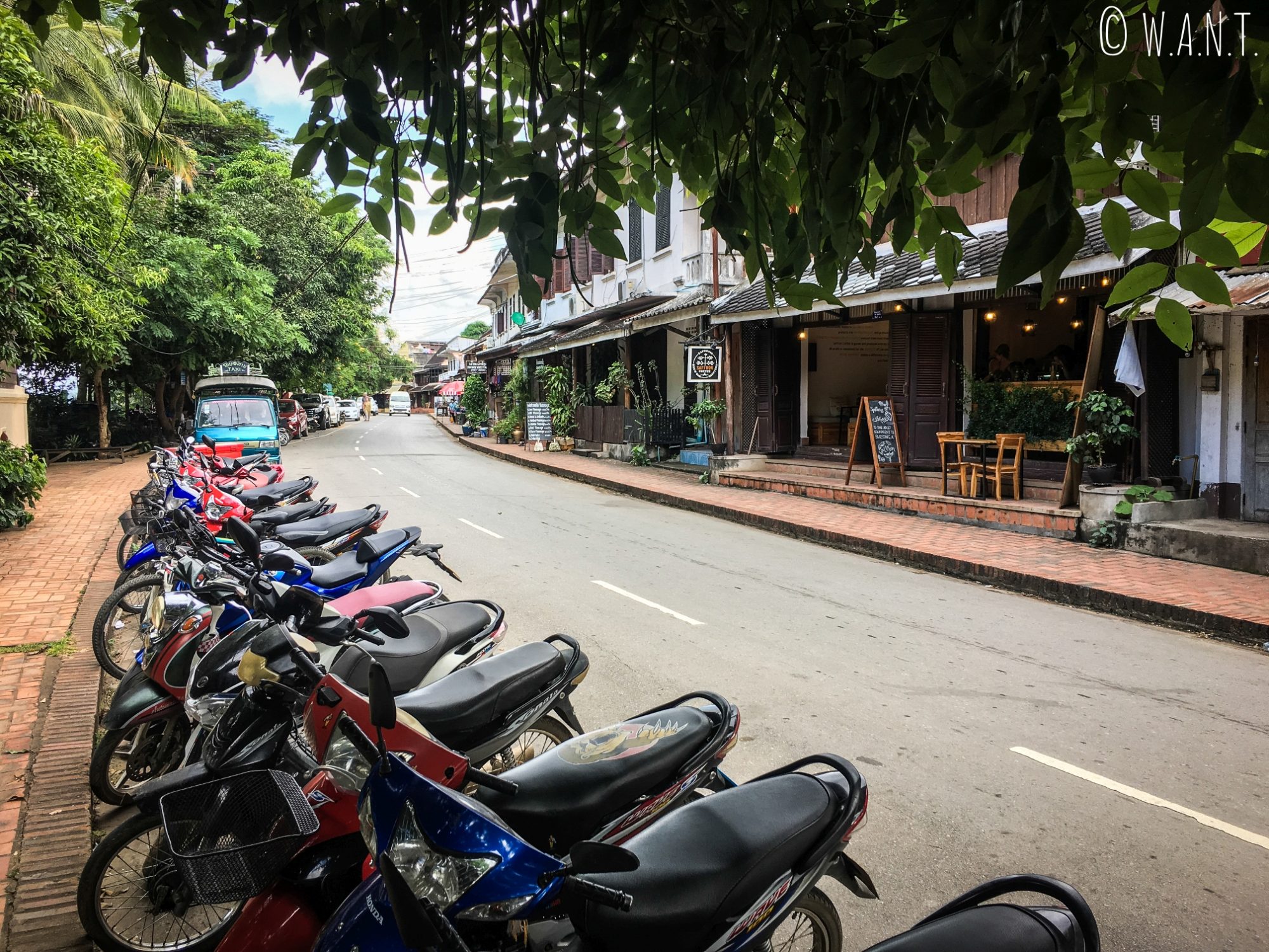 Rue longeant le Mékong à Luang Prabang