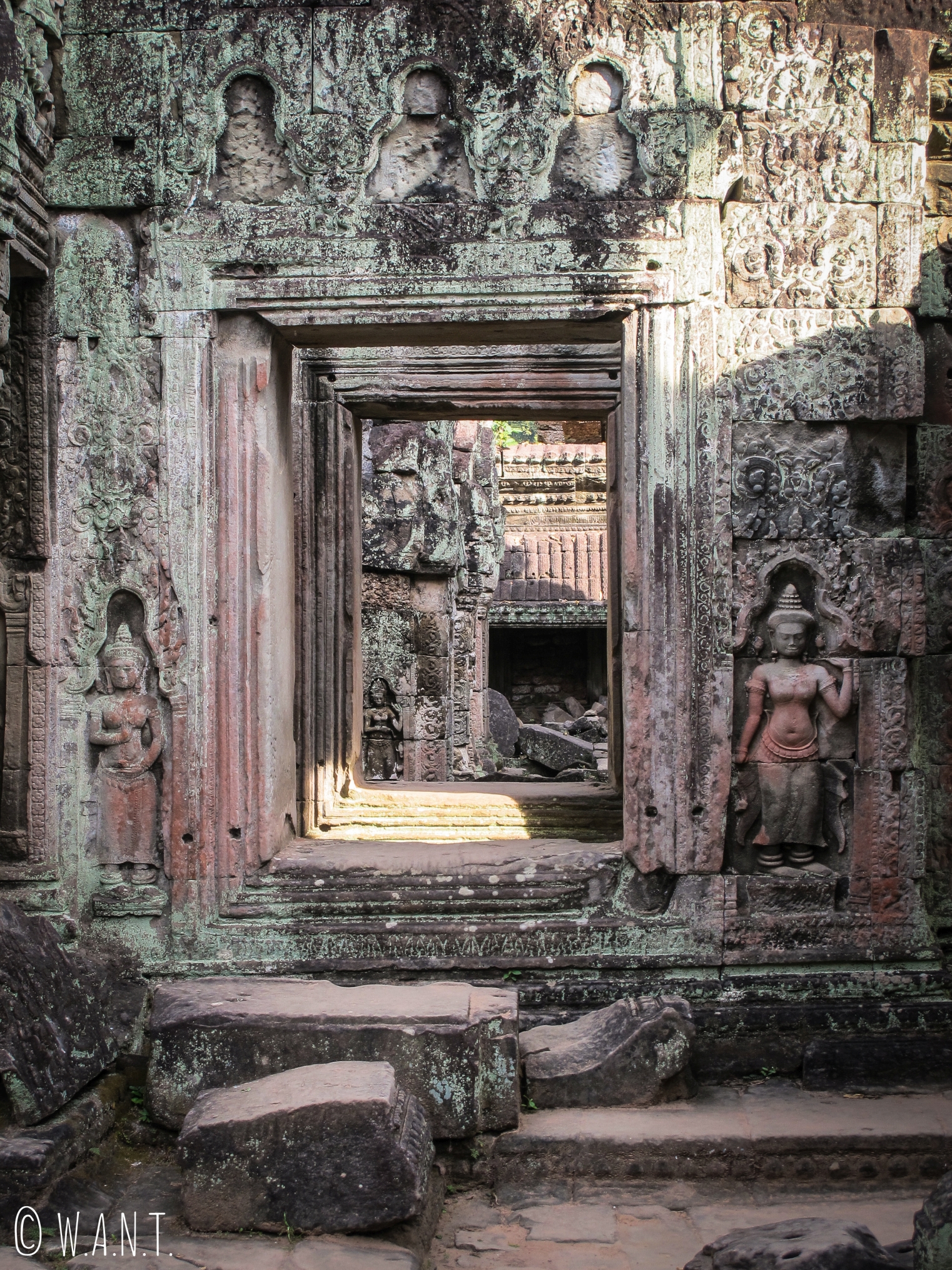 Alignement de portes au temple Preah Khan à Angkor