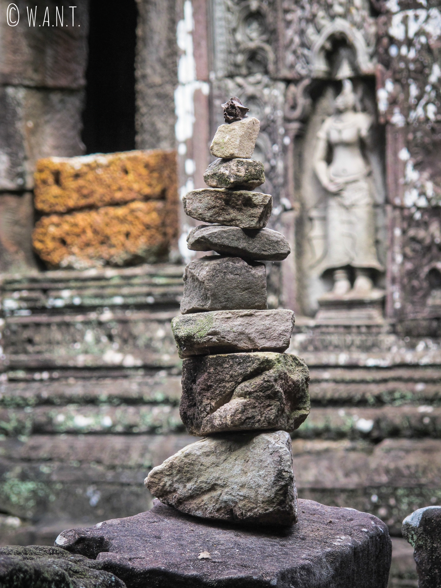 Cairn au temple Banteay Kdei d'Angkor