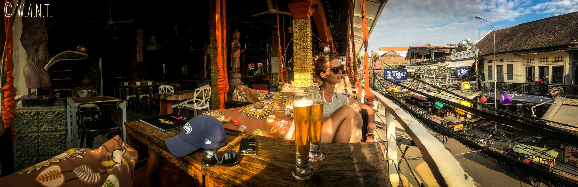 Panorama depuis le Temple Club sur Pub Street à Siem Reap