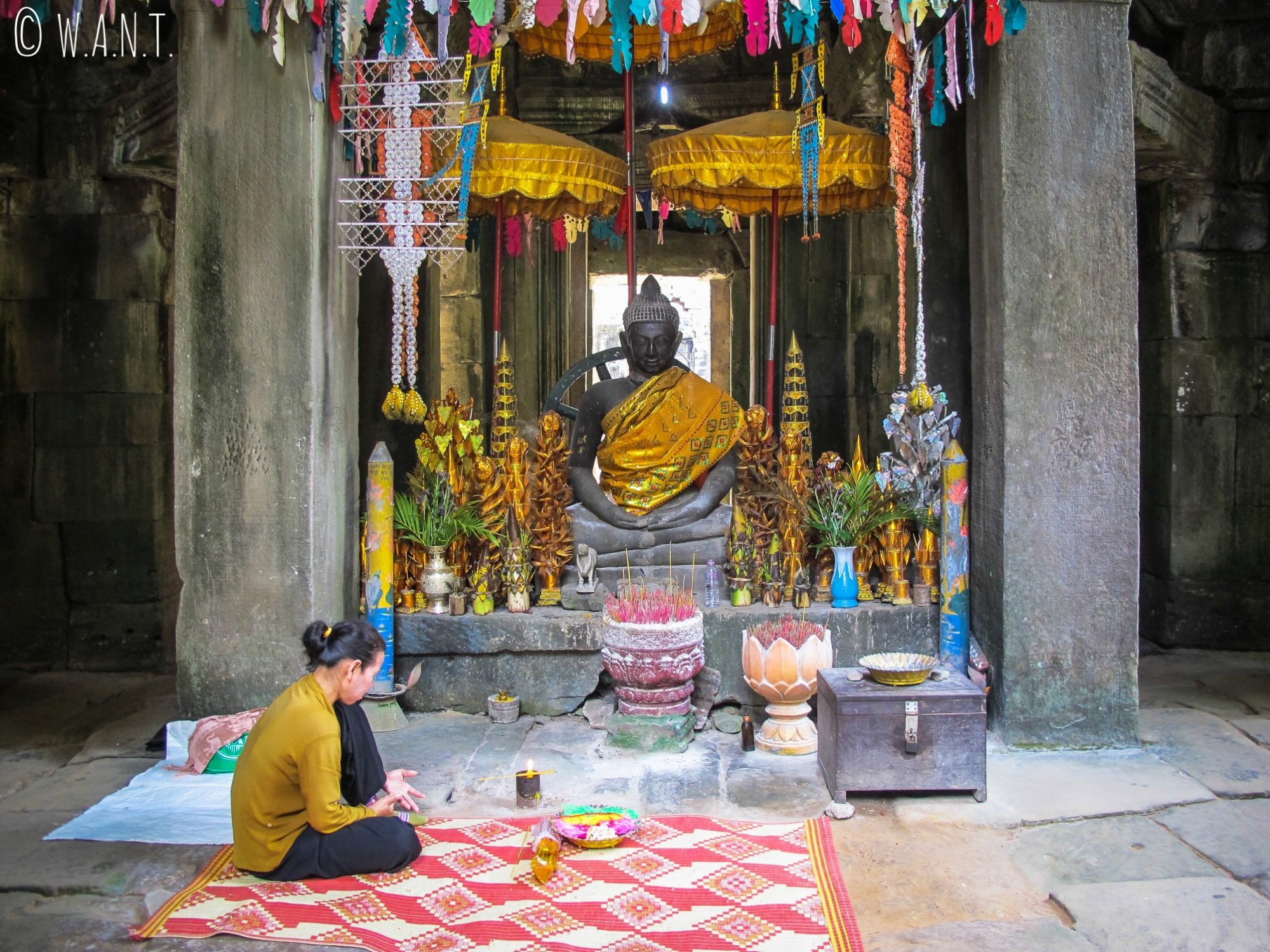 Statue de Bouddha au temple Banteay Kdei d'Angkor