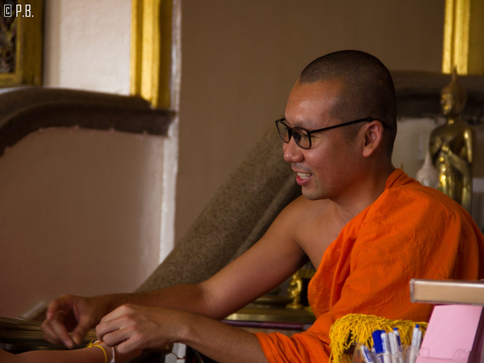 Portrait d'un moine du Golden Mount de Bangkok