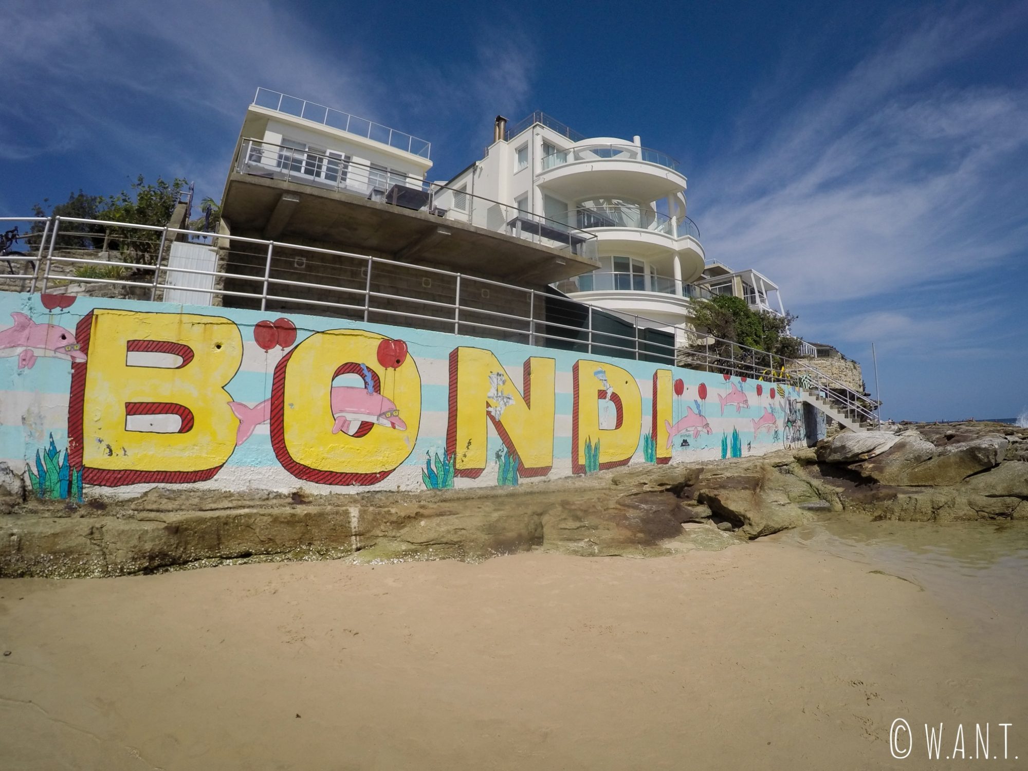 Graffitis sur la plage de Bondi près de Sydney