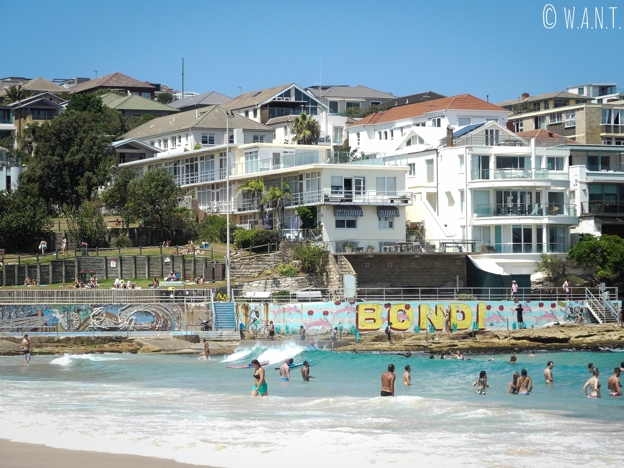 La plage de Bondi près de Sydney est très populaire
