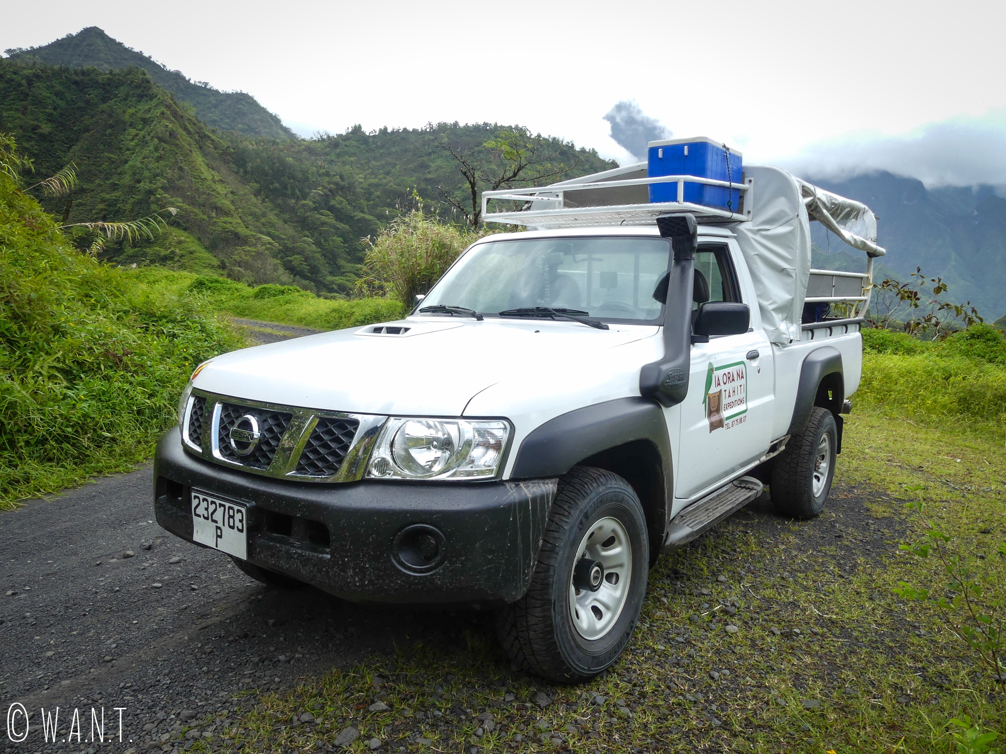 Notre pick-up pour visiter la vallée de la Papenoo à Tahiti