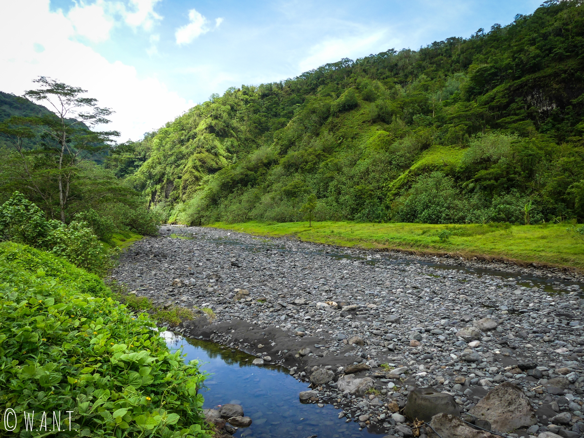 Paysage verdoyant de la vallée de la Papenoo à Tahiti