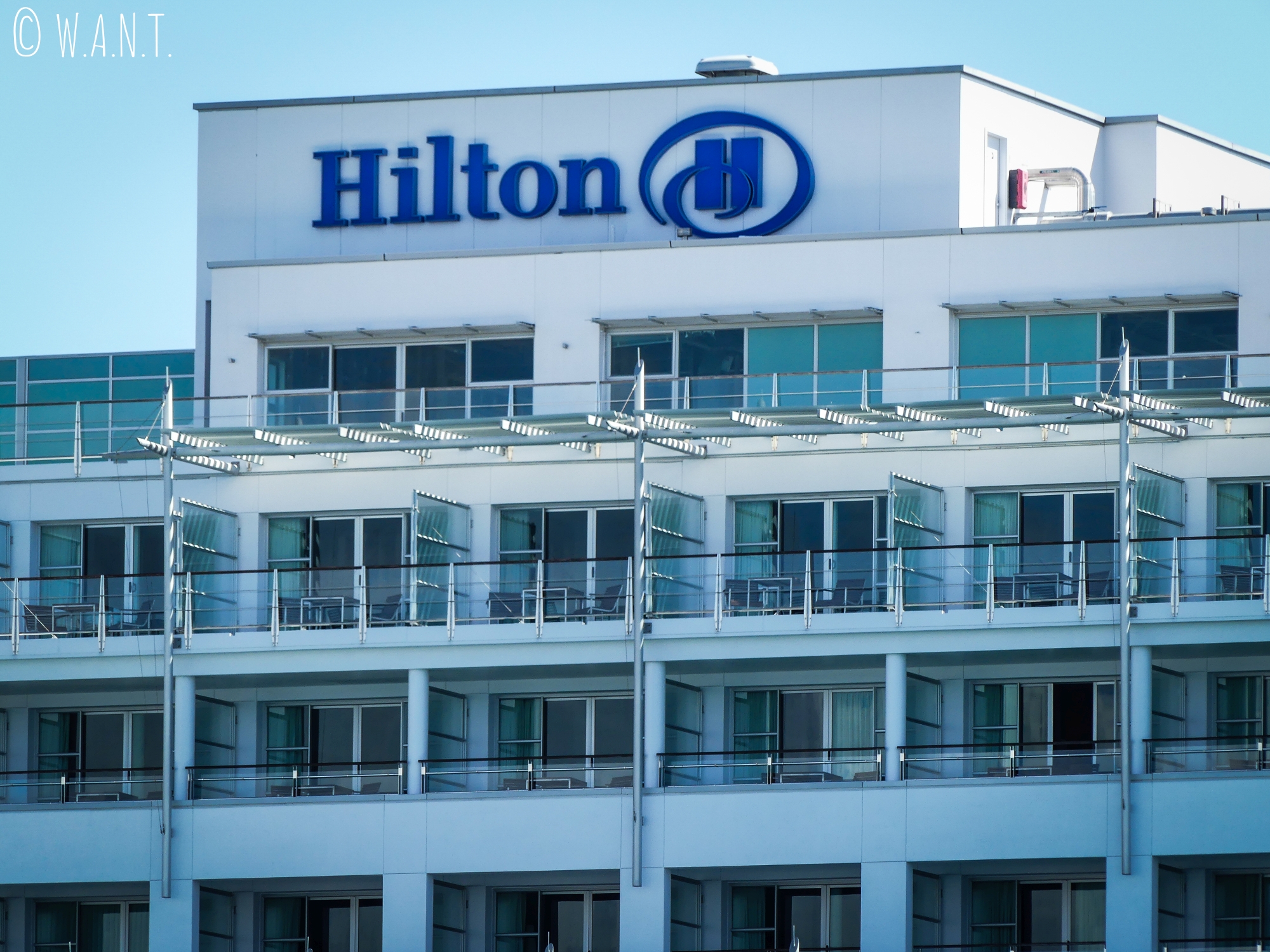 L'hôtel Hilton de Auckland, situé sur les docks de la ville