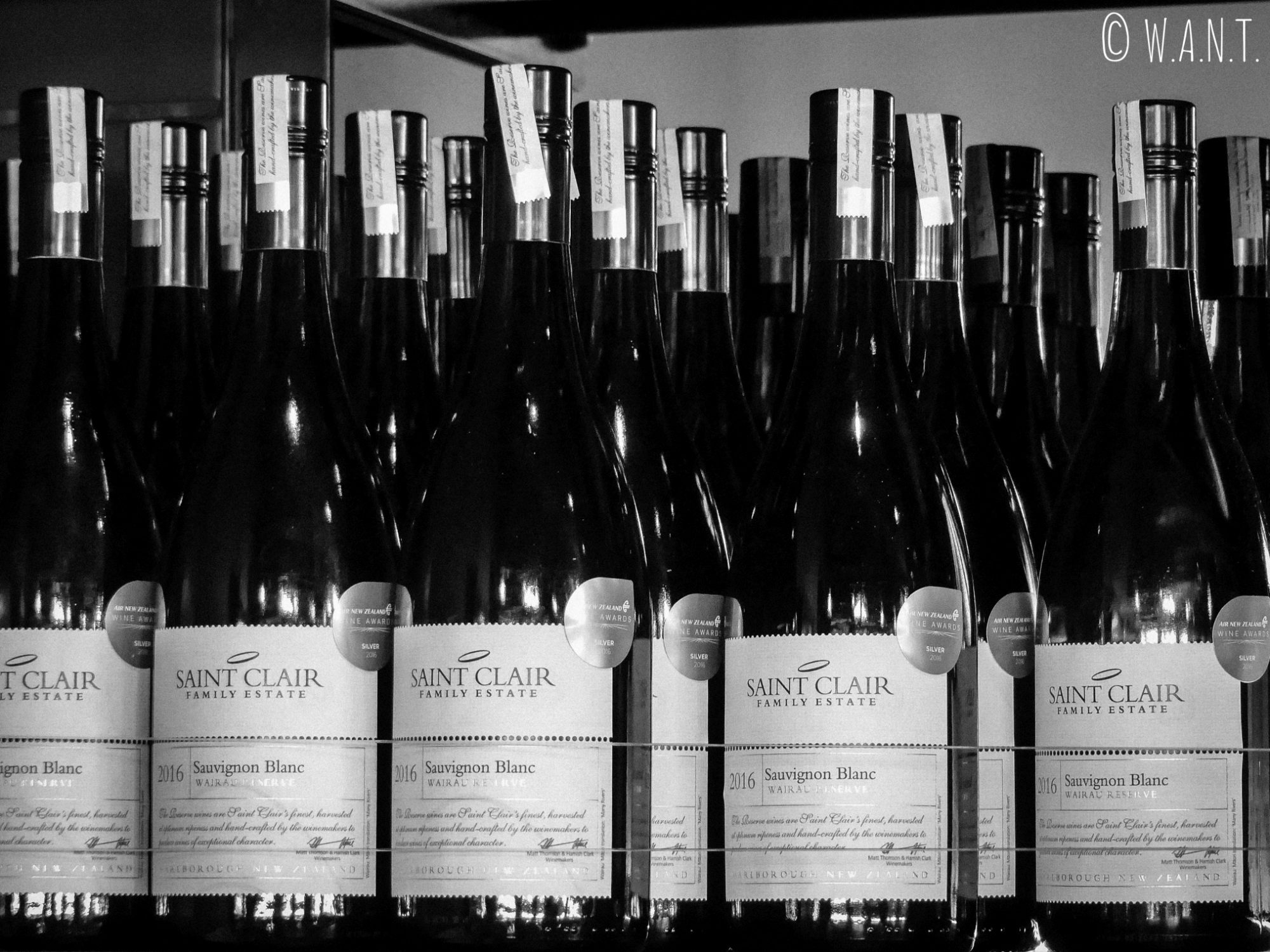 Bouteilles de vin du domaine Saint Clair dans la région de Malborough Sounds en Nouvelle-Zélande