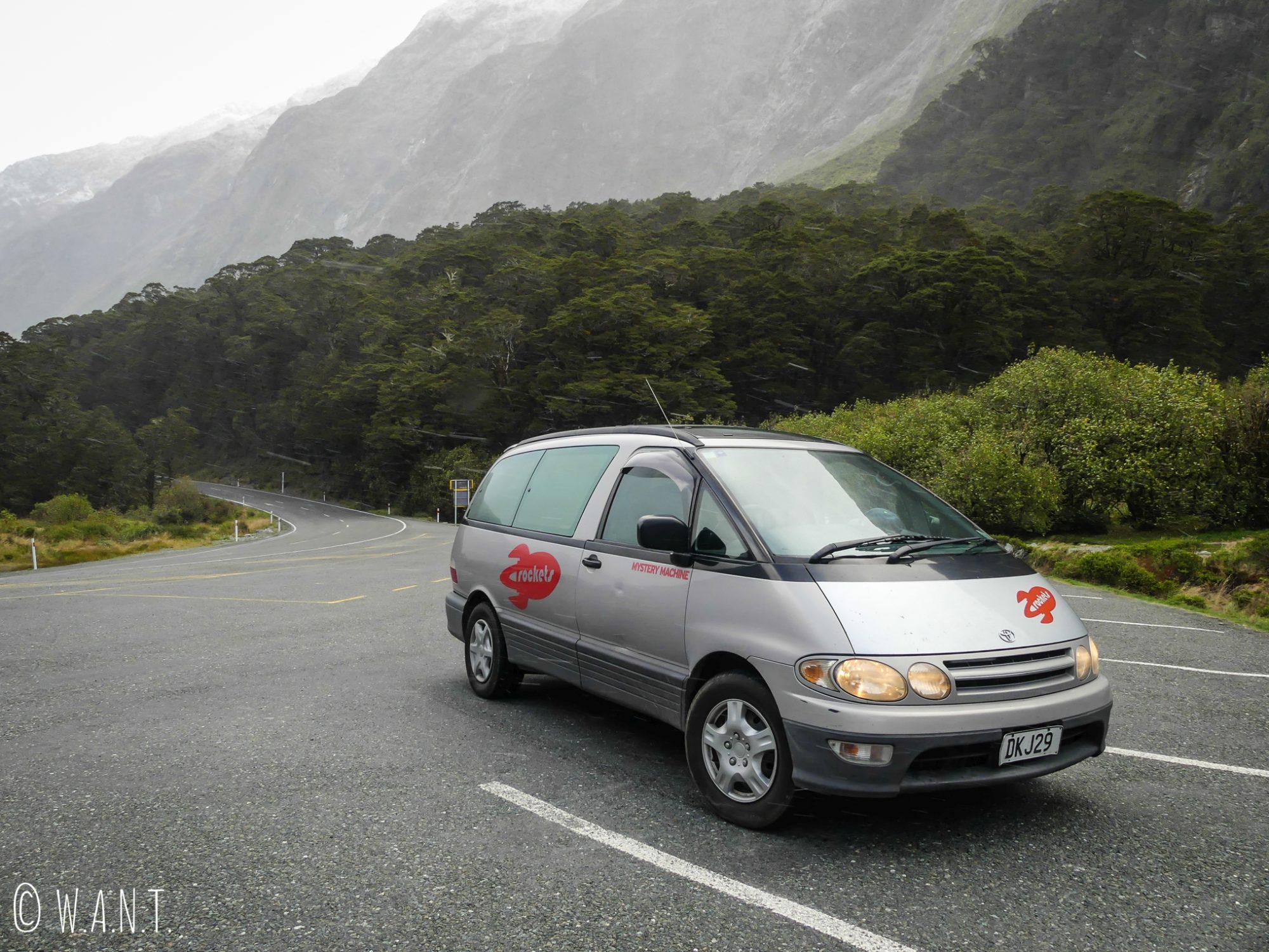 Notre van Spaceship, utilisé lors de notre road trip en Nouvelle-Zélande