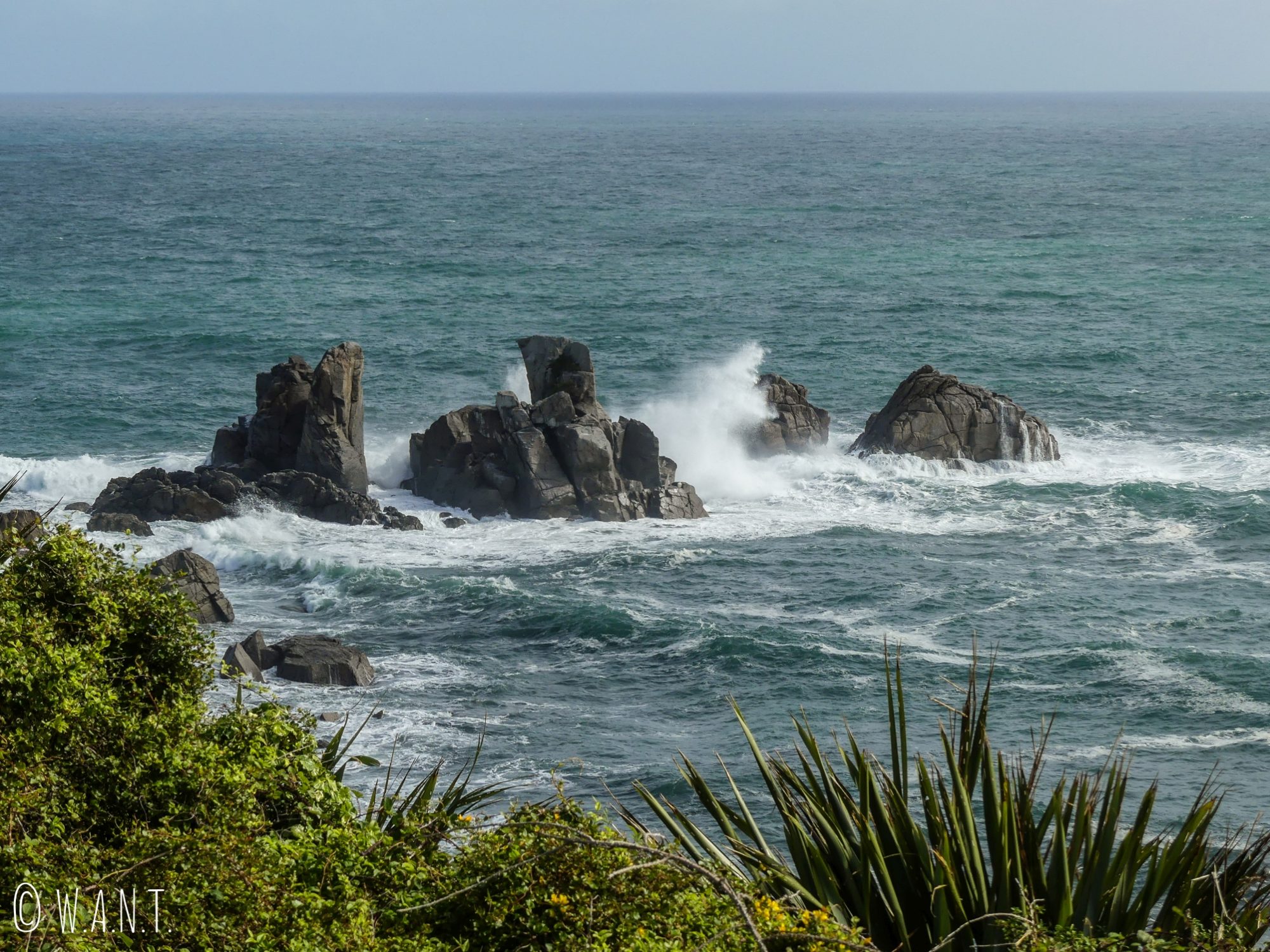Rochers immergés au Cape Foulwind en Nouvelle-Zélande